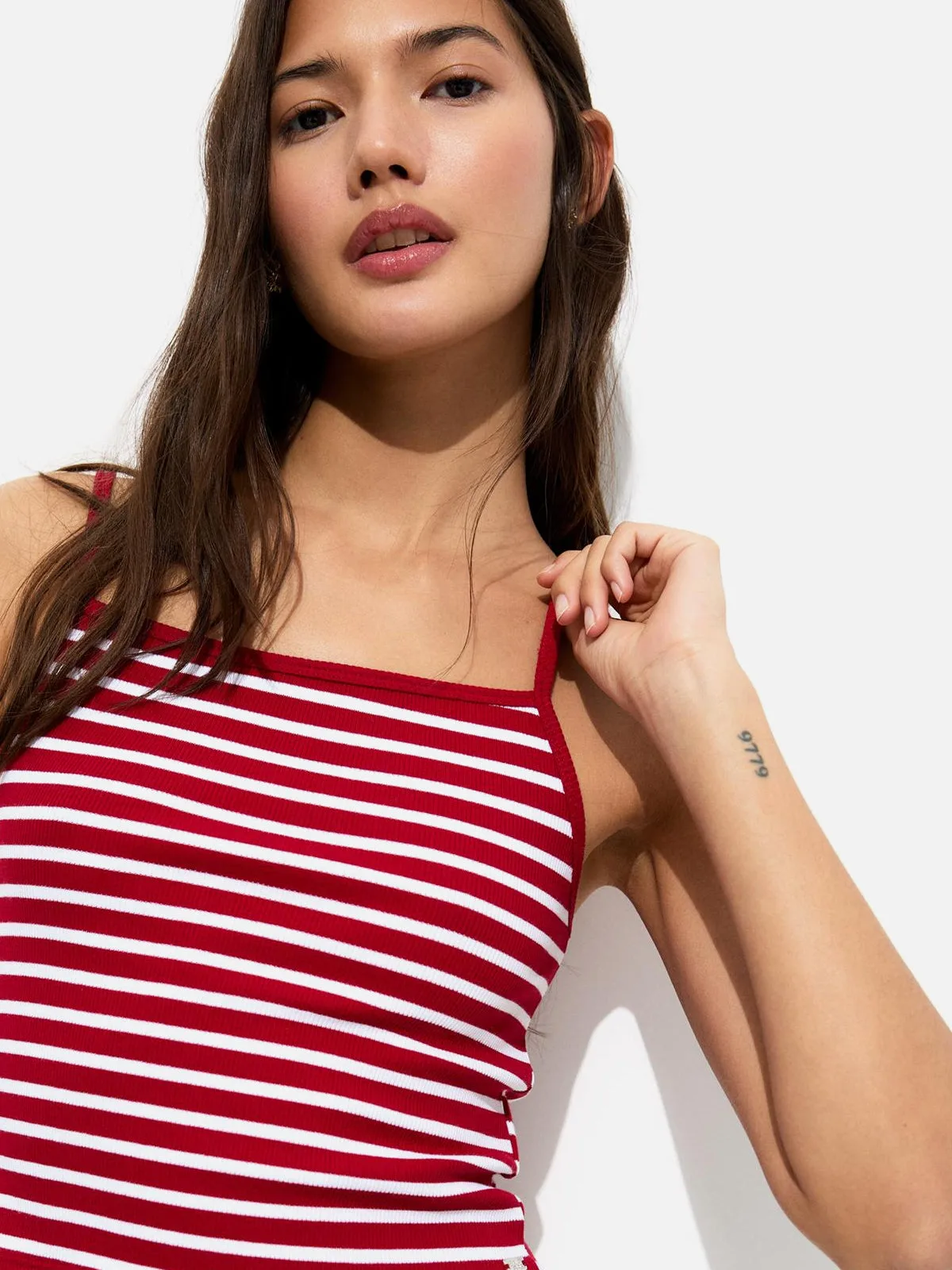 Short Striped Strappy Top - تصویر 2